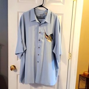 Bamboo Cay 4XL Blue button down shirt
